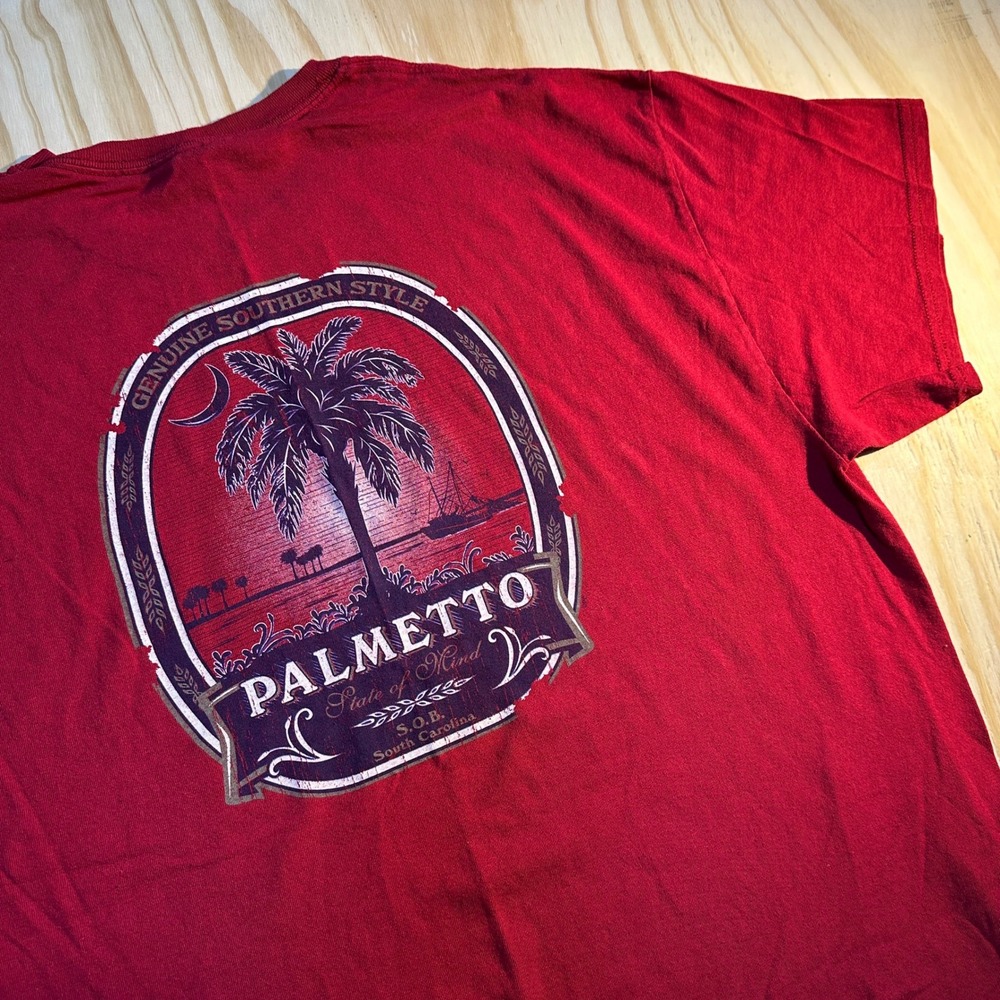 Gildan Palmetto State of Mind South Carolina Red Graphic T-Shirt Mens XL